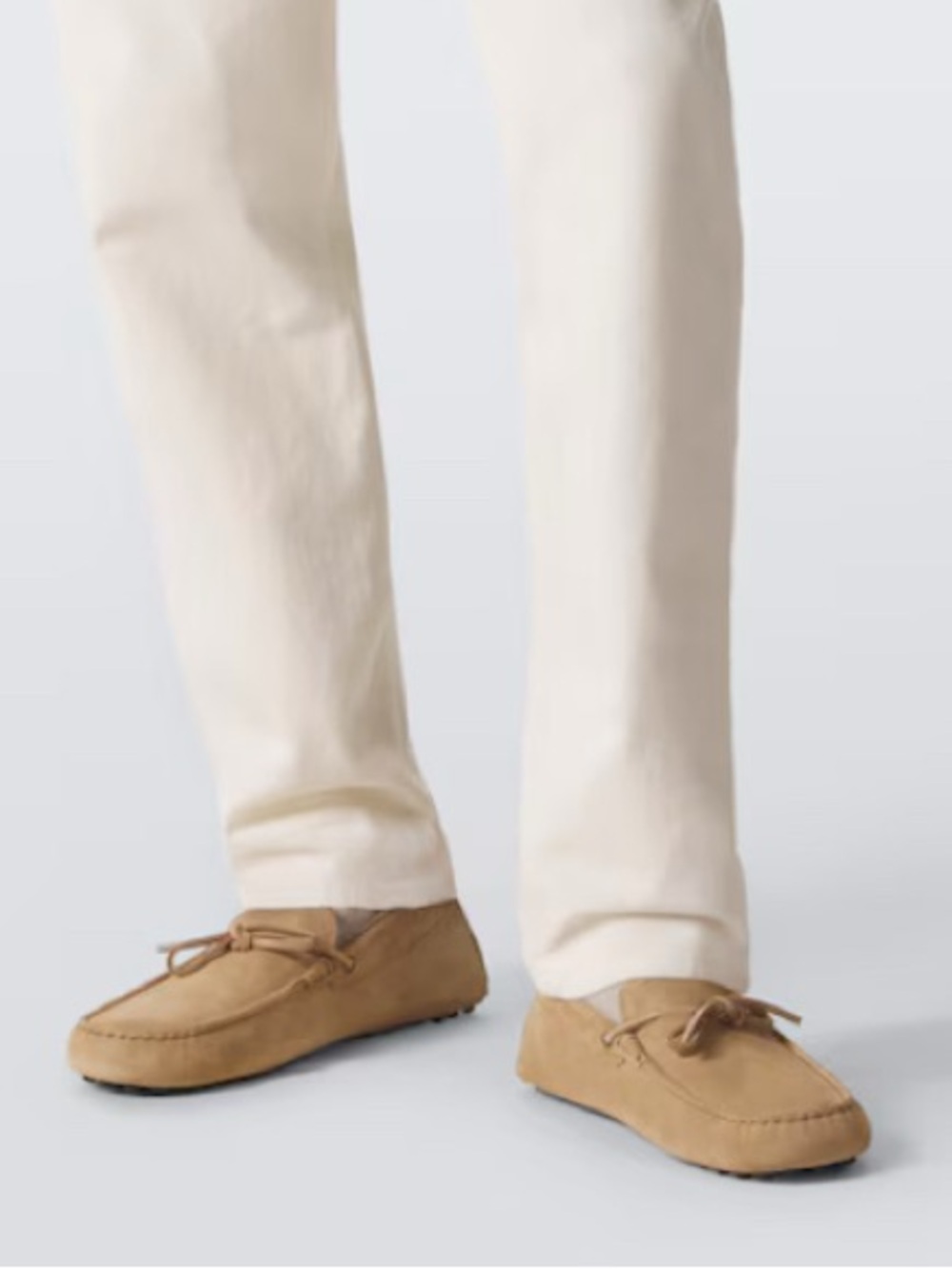 TOD'S Men’s Driving Mocassin Suede Driving Loafers in Taupe Brown Camel size 6.5 - Picture 2 of 12
